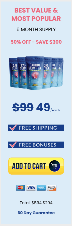 Cardio Slim Tea - 6 Bottles